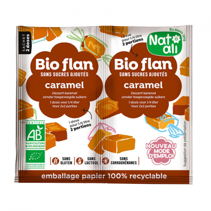 Bioflan caramel bio sans sucre ajouté - 2 sachets de 5g