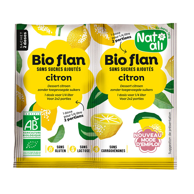 Bioflan citron bio sans sucre ajouté - 2 sachets de 5g