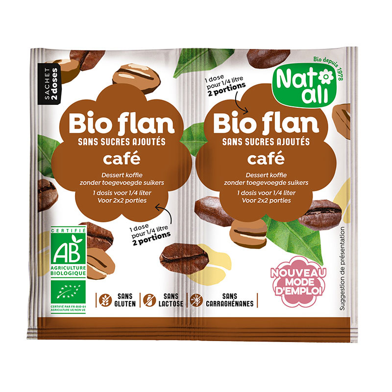 Bioflan noix de coco bio sans sucre ajouté - 2 sachets de 5g