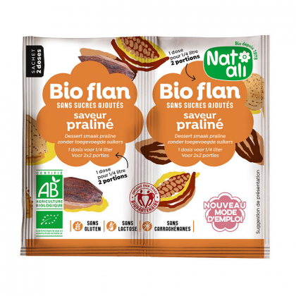 Bioflan praline bio sans sucre ajouté - 2 sachets de 5g