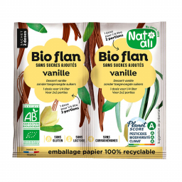 Bioflan vanille bio sans sucre ajouté - 2 sachets de 4,5g