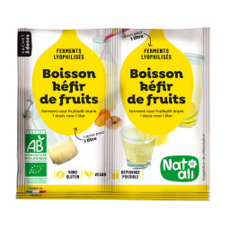 Ferments lyophilisés pour boisson Kéfir de fruits bio - Lot de 2x5g