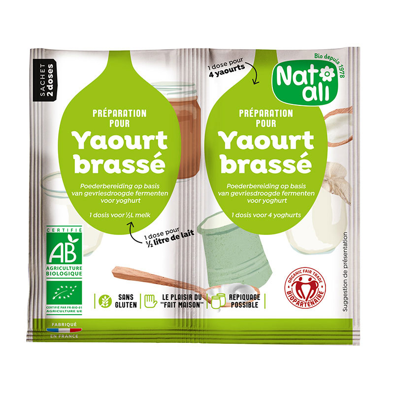 Ferments lyophilisés pour yaourt bio - Lot de 2 sachets de 6g