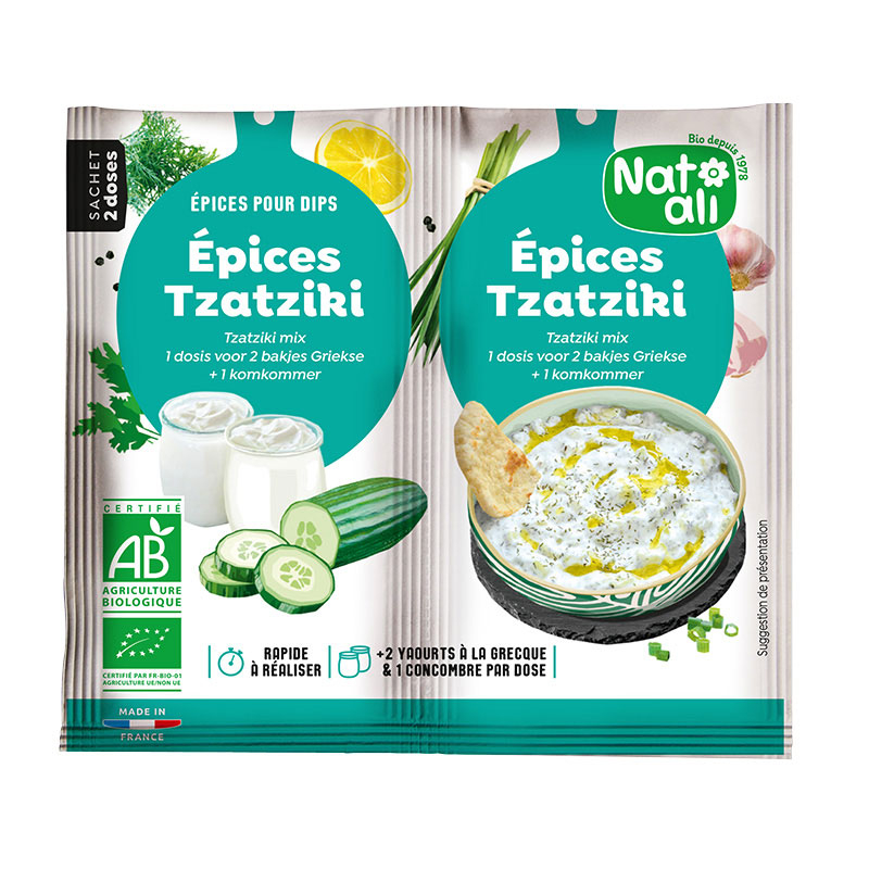 Mélange d'épices pour tzatziki bio - Lot de 2 sachets de 3,5g