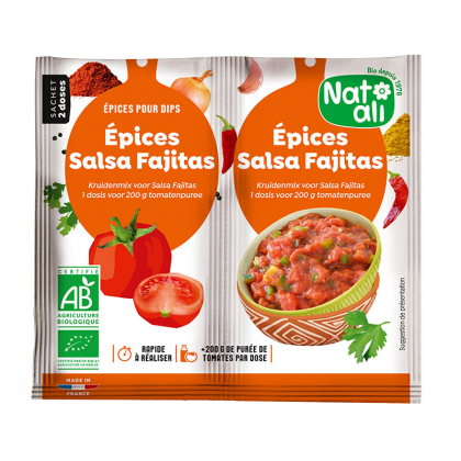 Mélange d'épices salsa fajitas bio - Lot de 2 sachets de 5g