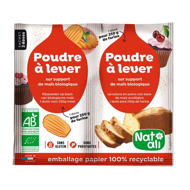 Poudre à lever bio - Lot de 2 sachets de 7g