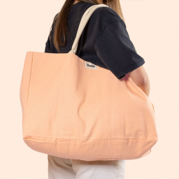 Sac cabas en fibres 100% bio - Orange pêche