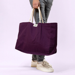 Sac cabas en fibres 100% bio - Aubergine