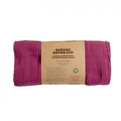 Chèche en coton bio - Prune - 200x70cm
