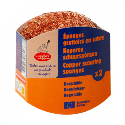Lot de 2 éponges grattoir en cuivre