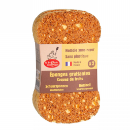 Eponges grattantes en coques de fruits - Lot de 2
