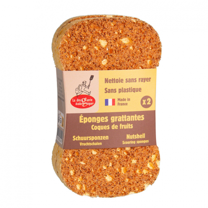 Eponges grattantes en coques de fruits - Lot de 2