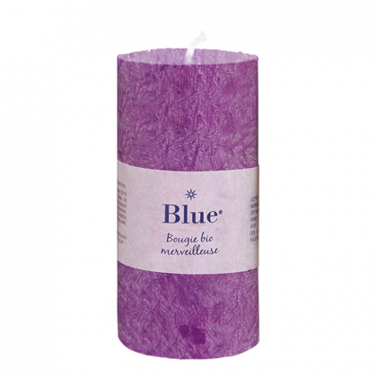 Bougie cylindre en stéarine - Violette - 75x120mm