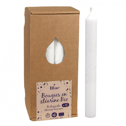 Chandelles en stéarine - Blanche - Boite de 12