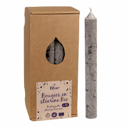Chandelles en stéarine - Gris argent - Boite de 12