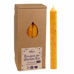 Chandelles en stéarine - Jaune soleil - Boite de 12