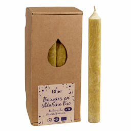 Chandelles en stéarine - Or - Boite de 12