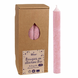 Chandelles en stéarine - Rose - Boite de 12