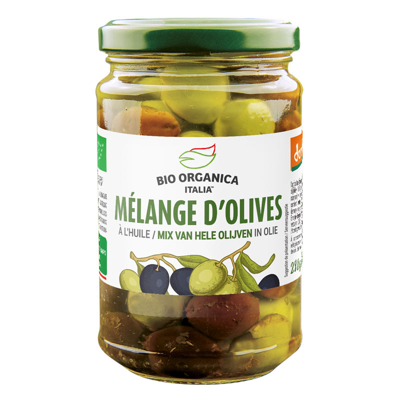 Mélange d'olives noires et vertes bio - 280g