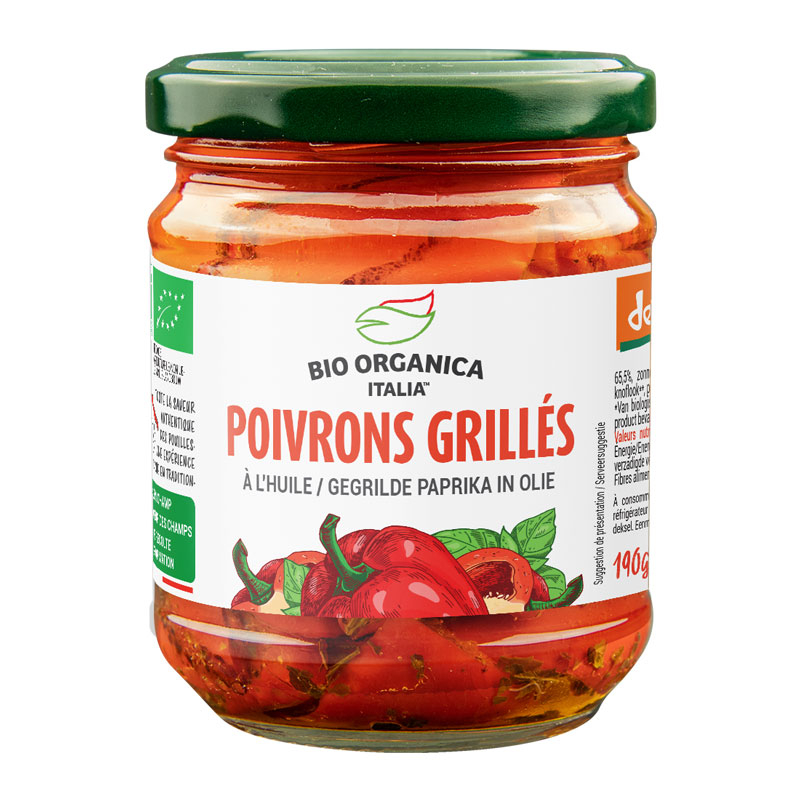 Poivrons grillés bio à l'huile - 190g