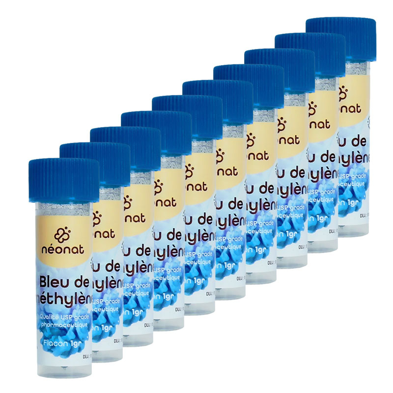 Bleu de méthylène en poudre - Lot de 10x1g