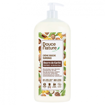 Crème de douche surgras au beurre de Karité équitable - 1L