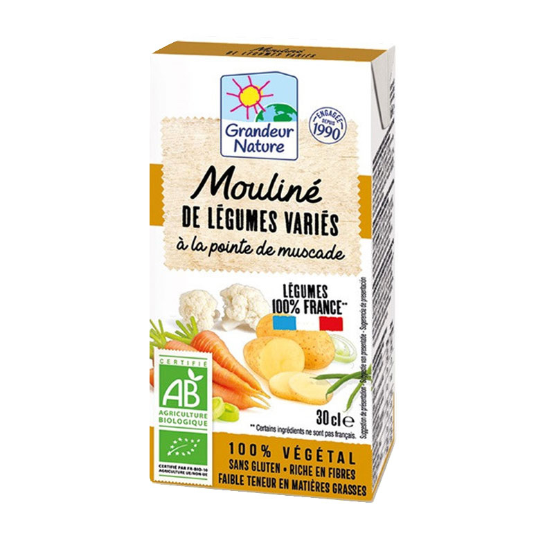 Mouliné de légumes variés bio à la pointe de muscade - 30cl