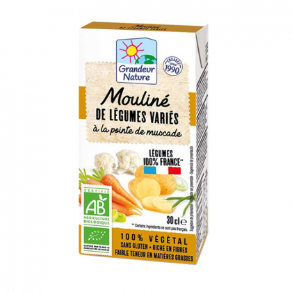Mouliné de légumes variés bio à la pointe de muscade - 30cl