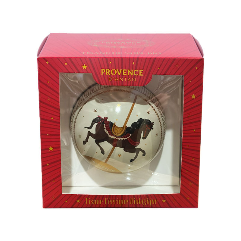 Coffret boule de Noël Cheval - Fenouil, gingembre et pomme