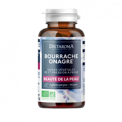 Huile végétale d'onagre et bourrache bio - 180 capsules