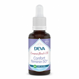Composé floral n°18 - Confort féminin 50+ sans alcool - Compte goutte de 30ml