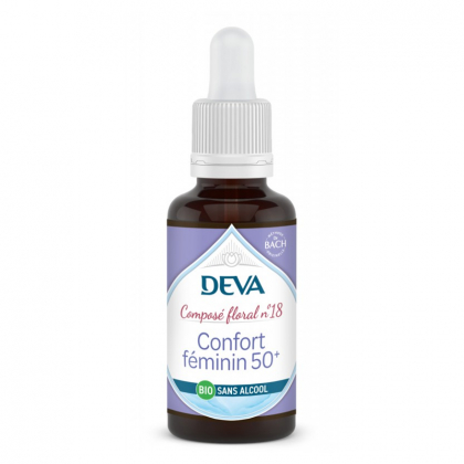 Composé floral n°18 - Confort féminin 50+ sans alcool - Compte goutte de 30ml