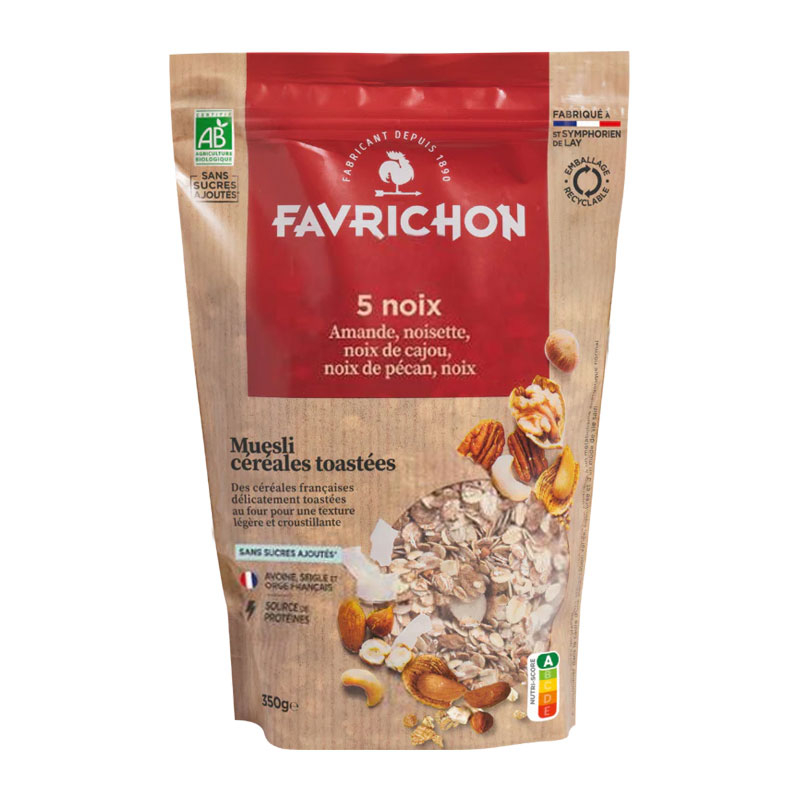 Muesli bio tradition - Céréales toastées et 5 noix - 350g