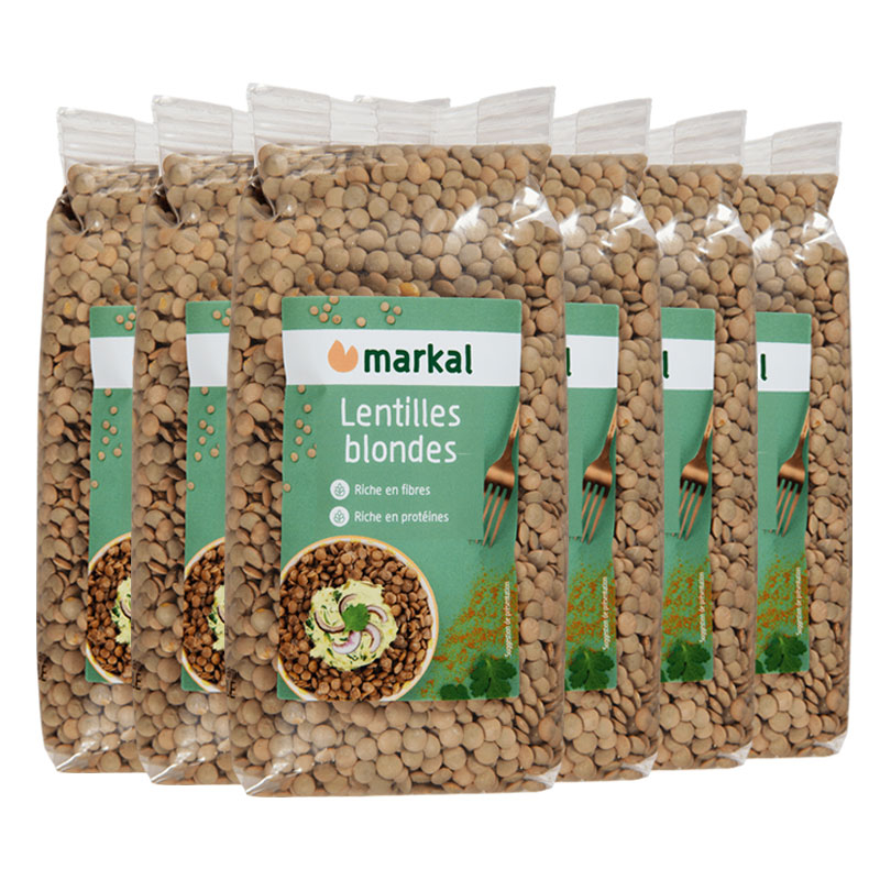 Lentilles blondes bio origine Italie - Lot de 6x500g
