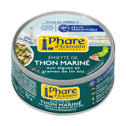 Emietté de thon mariné aux algues et graines de lin bio -115g