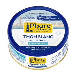 Thon blanc Germon au naturel, -50% de sel - 160g