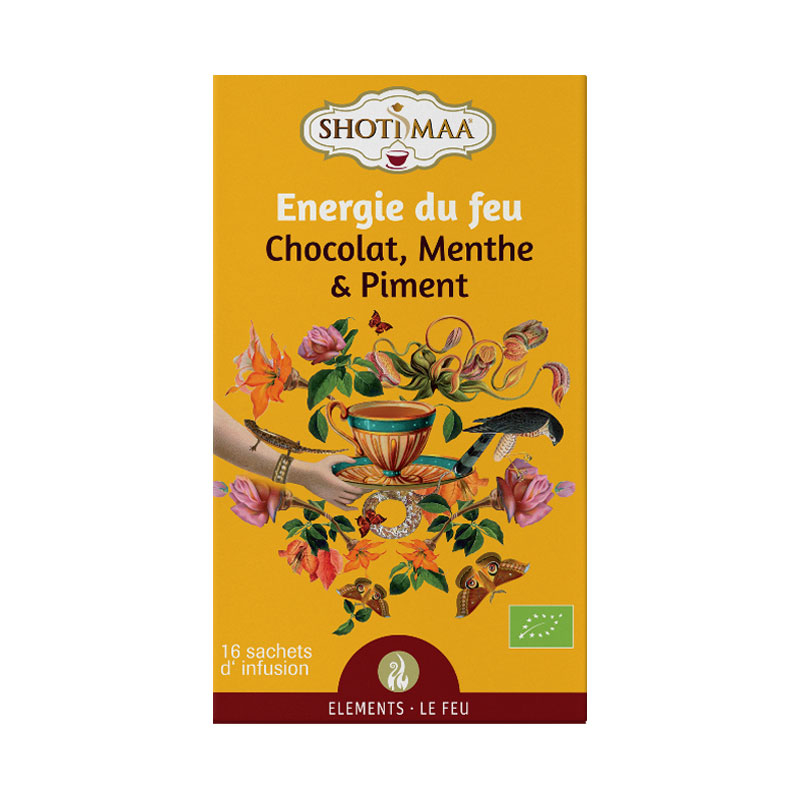 Infusion Energie du feu - Chocolat menthe et piment - 16 sachets