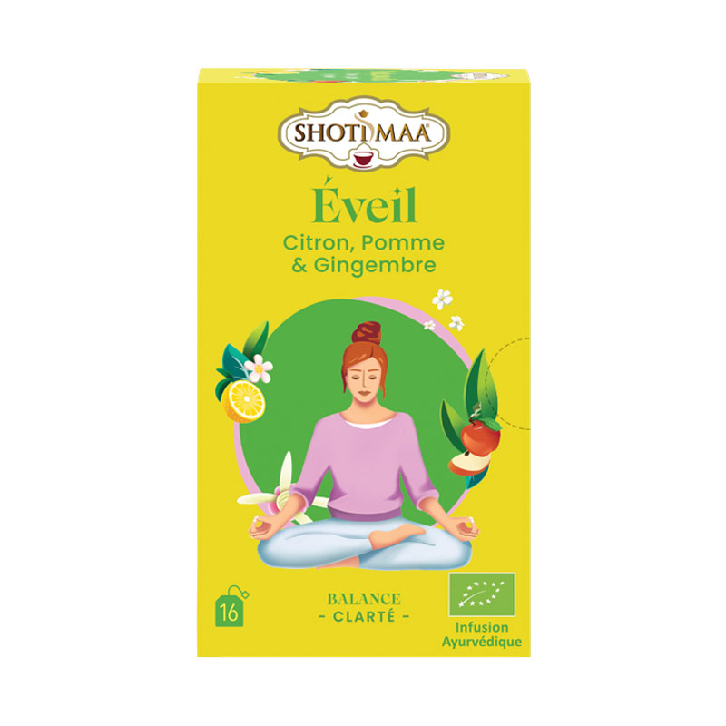 Infusion Éveil - Citron pomme et gingembre - 16 sachets