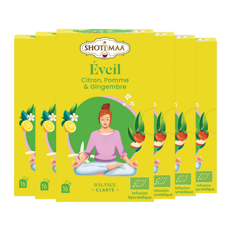 Infusion Éveil - Citron pomme et gingembre - Lot de 6 boites