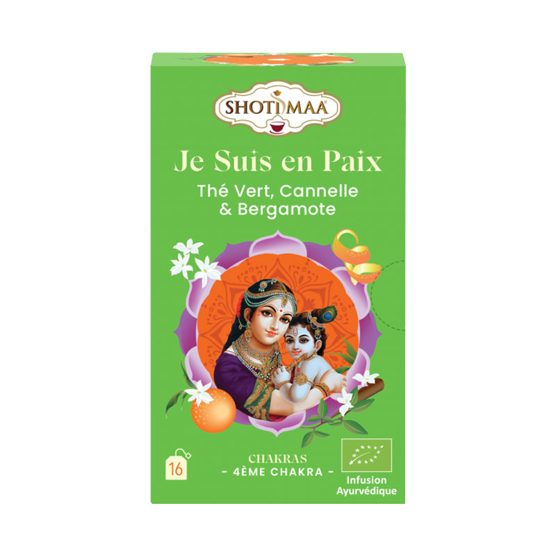 Infusion Je suis en paix - Thé vert, cannelle et bergamote - 16 sachets