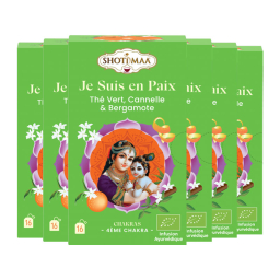 Infusion Je suis en paix - Thé vert, cannelle et bergamote - Lot de 6 boites