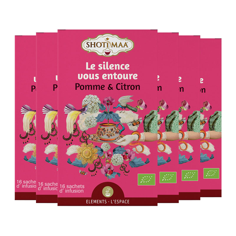 Infusion Le silence vous entoure - Pomme et citron - Lot de 6 boites