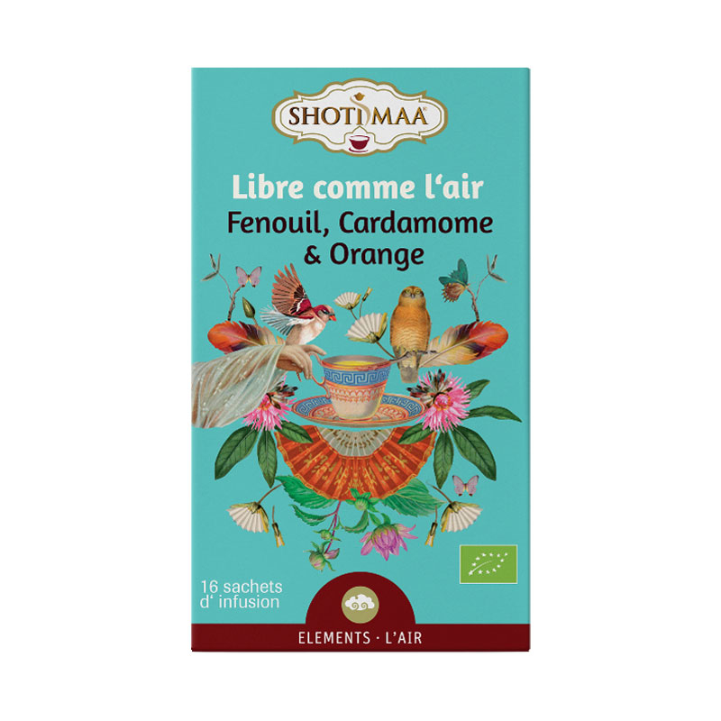 Infusion Libre comme l'air - Fenouil cardamome et orange - 16 sachets