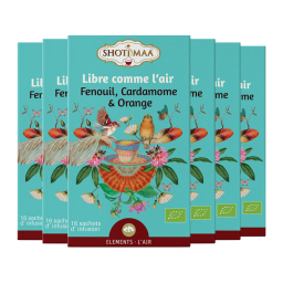 Infusion Libre comme l'air - Fenouil cardamome et orange - Lot de 6 boites