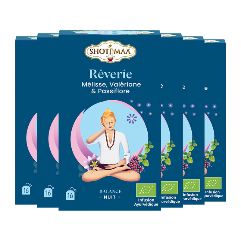 Infusion Rêverie - Mélisse, valériane et passiflore - Lot de 6 boites