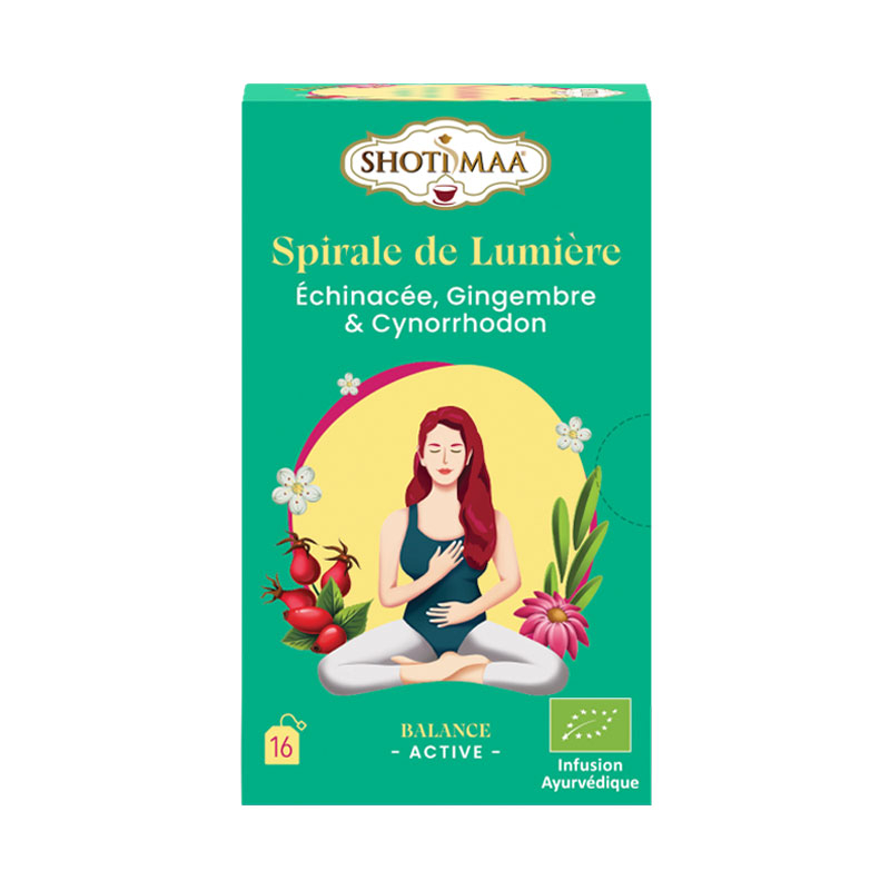 Infusion Spirale de lumière - Échinacée, gingembre et cynorrhodon - 16 sachets