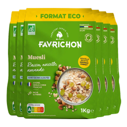 Muesli bio tradition - Raisin noisette amande - Lot de 6x1kg