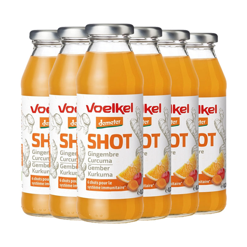 Shot au gingembre et curcuma certifié Demeter - Lot de 6x28cl