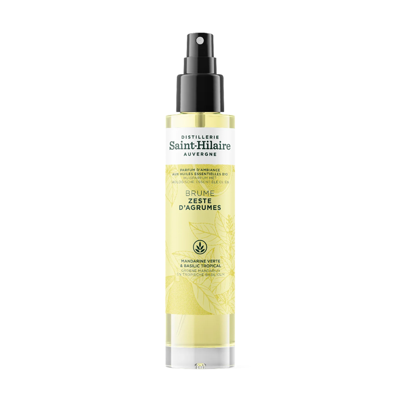 Brume d'intérieur Zeste d'agrumes à la mandarine et basilic bio - 105ml 