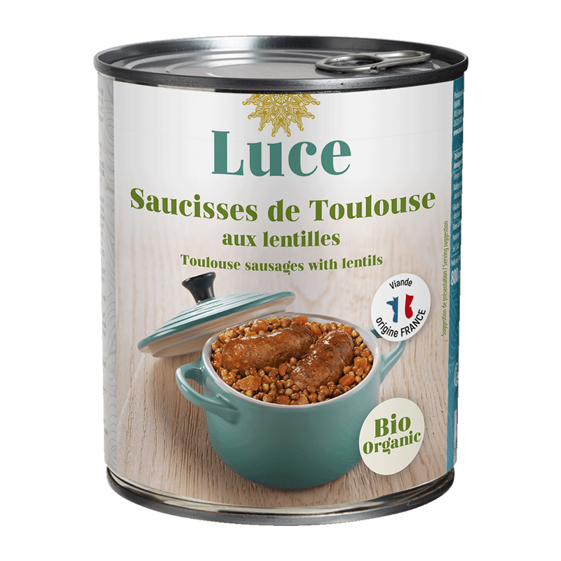 Lentilles saucisse bio de Toulouse - 840g